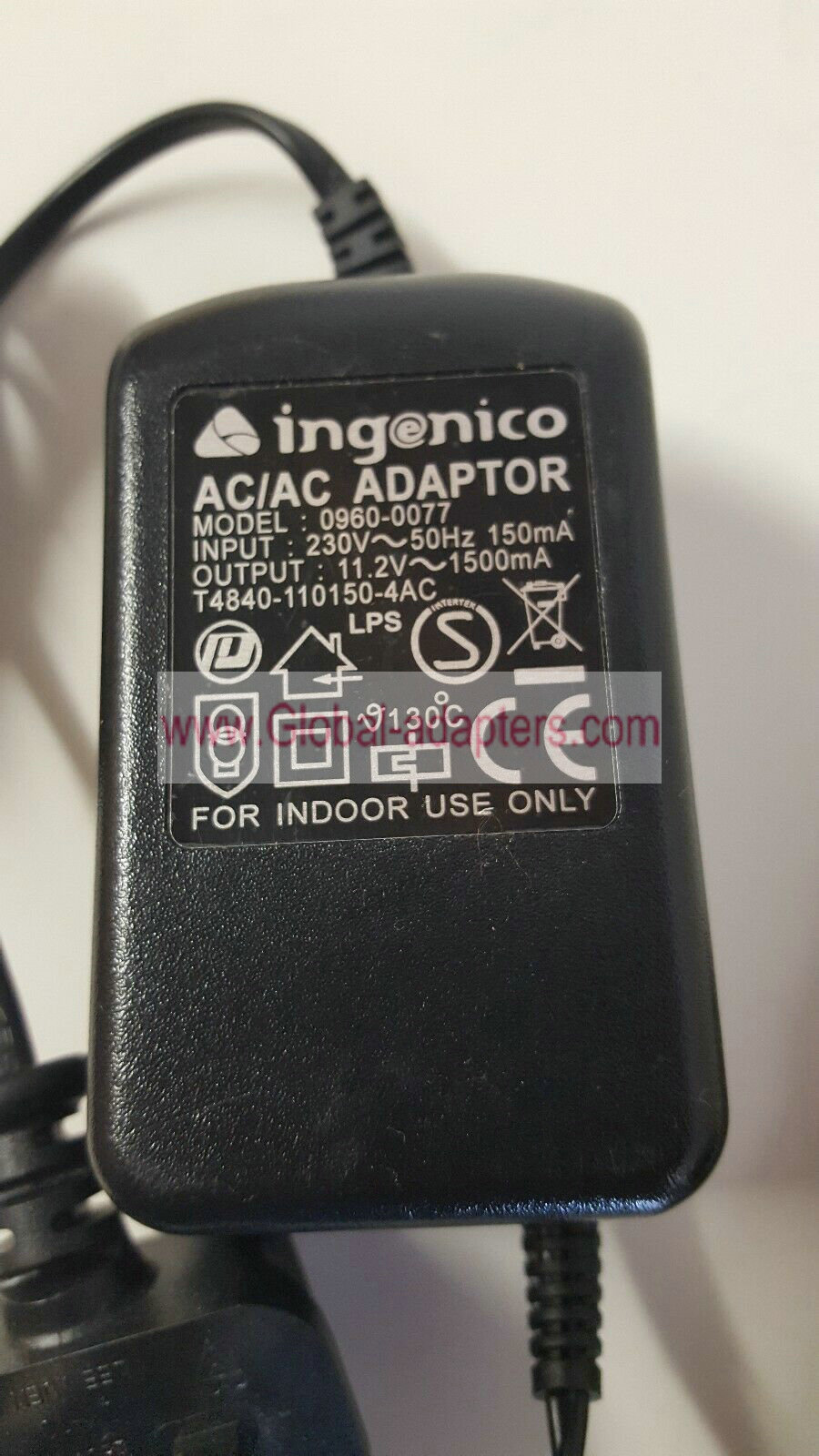 New Ingenico model 0960-0077 T4840-110150-4AC AC-DC Adaptor 11.2V 1500mA For TT42